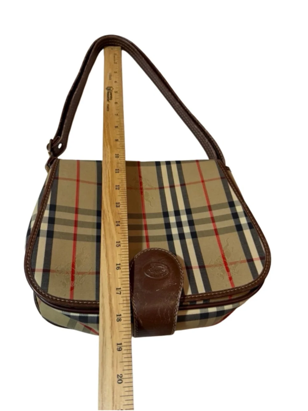 Burberry Nova Check Mini Shoulder Bag Canvas Leather Vintage Y2K - Picture 2 of 14
